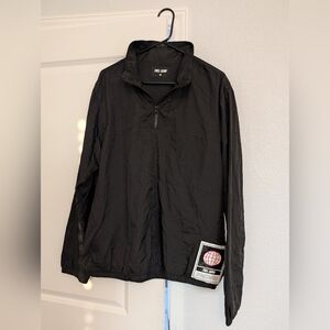 Full Send Black Men's Nylon Quarter-Zip Windbreaker